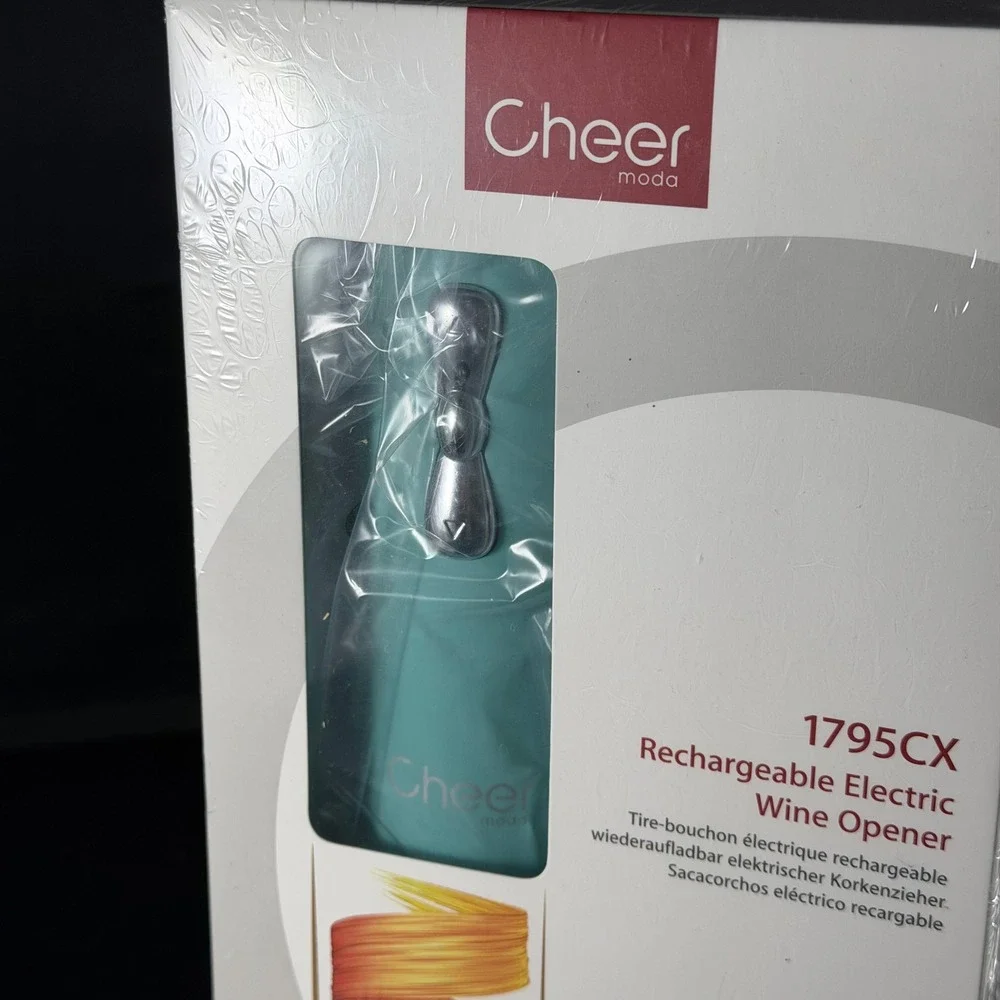 Cheer Moda 1795CX Rechargeable Electric Wine Opener Robin Blue Teal New